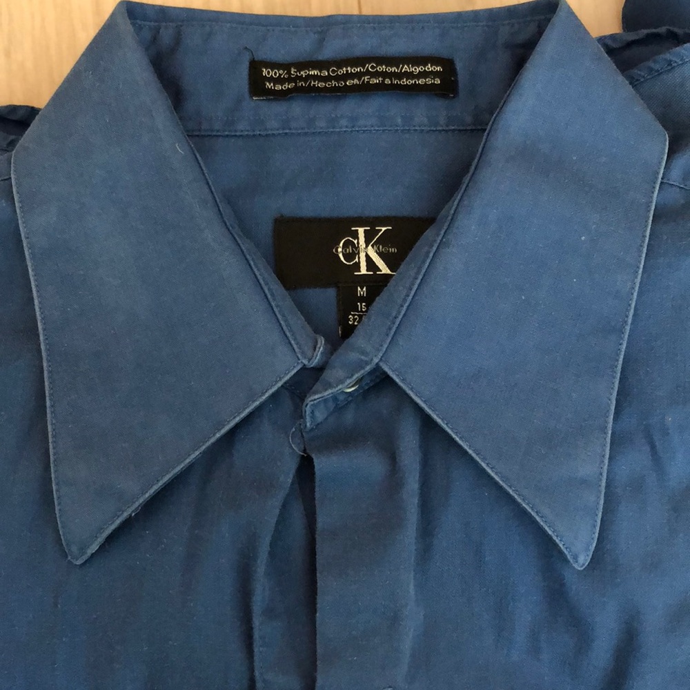 Calvin Klein M/15.5/32-33 Blue Button Dress Shirt